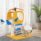 Indoor Small Aviation - themed Cat Tree Cat Tower with Helicopter Top Perch - Yellow - Pets Perfect