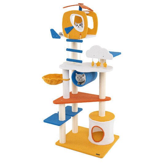 Aviation-Themed Cat Tree - 70" Tall Helicopter Tower with Multi-Level, view 5