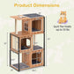 Modern Cat Tree Cat House with Metal Frame and Scratching Posts - Natural - Pets Perfect