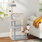Modern Cat Tree 44 Inch Multi - level Cat Tower with Removable Padded Top Perch - Natural - Pets Perfect