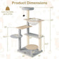 Modern Cat Tree 44 Inch Multi - level Cat Tower with Removable Padded Top Perch - Natural - Pets Perfect