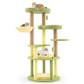 Multi - level Cat Tree Avocado Theme Cat Tower with Wide Perch Rotatable Basket - Green - Pets Perfect