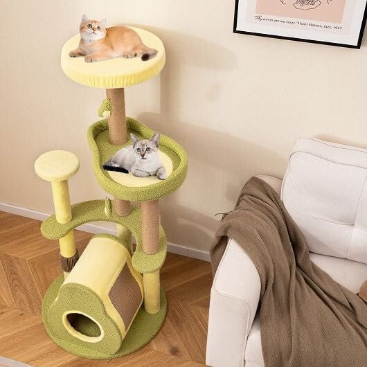 Freestanding Multi - level Avocado Cat Tower with Private Condo - Green - Pets Perfect
