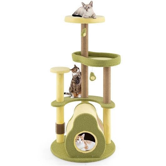 Freestanding Multi - level Avocado Cat Tower with Private Condo - Green - Pets Perfect