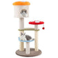 Cute Mushroom Cat Tree with Sisal Scratching Posts Top Condo and Padded Platforms - Multicolor - Pets Perfect