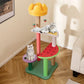 45 Inch Multi - Level Cat Tree with Plush Padded Top Perch and Fruit - Shaped Platforms - Pets Perfect