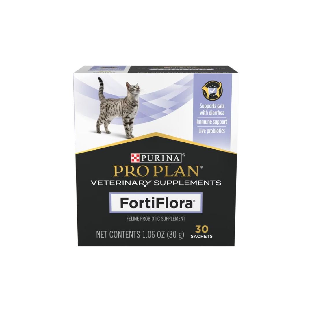 Purina Pro Plan Veterinary Diets FortiFlora Powder Probiotic Digestive Supplement for Cats, 30 count - Pets Perfect