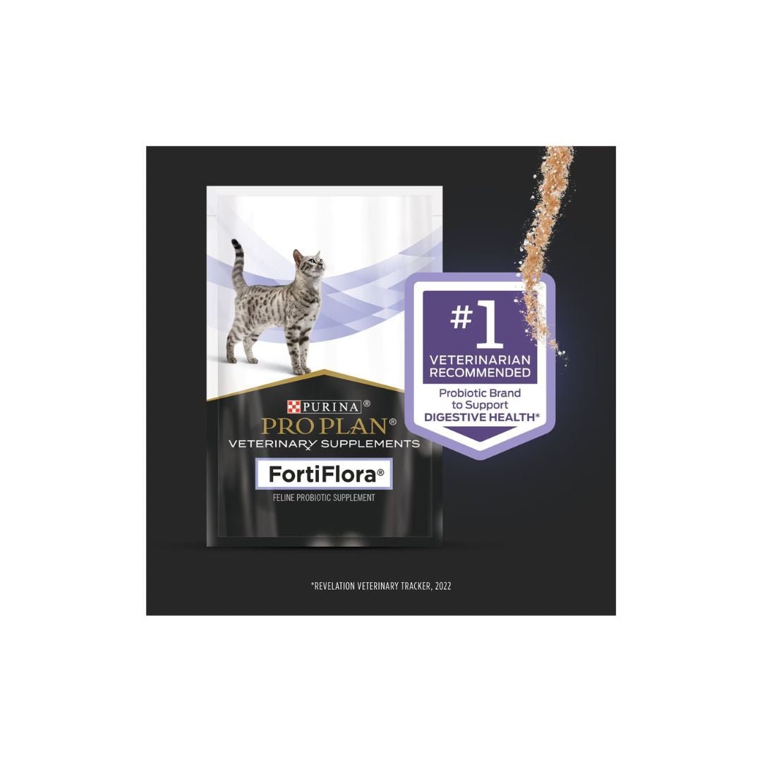 Purina Pro Plan Veterinary Diets FortiFlora Powder Probiotic Digestive Supplement for Cats, 30 count - Pets Perfect