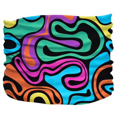 Zoomies Pup Scruff - Abstract Swirl Dog Bandana Dog Collar, Multi/TEENY