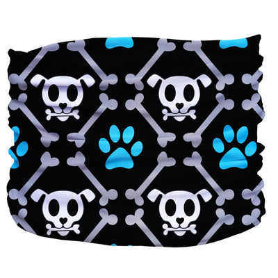 Bone Dogger Pup Scruff - Slip-On Dog Neck Scarf, Black,grey,blue/TEENY