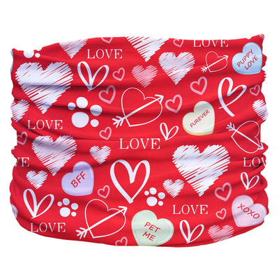 Puppy Love Pup Scruff Dog Bandana by Pup Scruffs, Red/TEENY