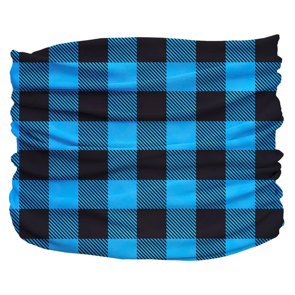 Buffalo Plaid Pup Scruff - Slip-On Dog Neck Scarf, Blue/MEDIUM, view 15