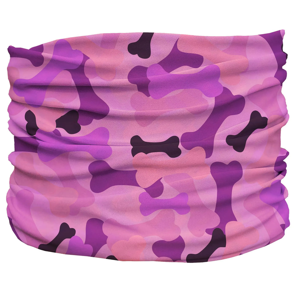 Bone Camo Pup Scruff by Pup Scruffs - Slip-On Dog Neck Scarf, Pink/XS, view 13