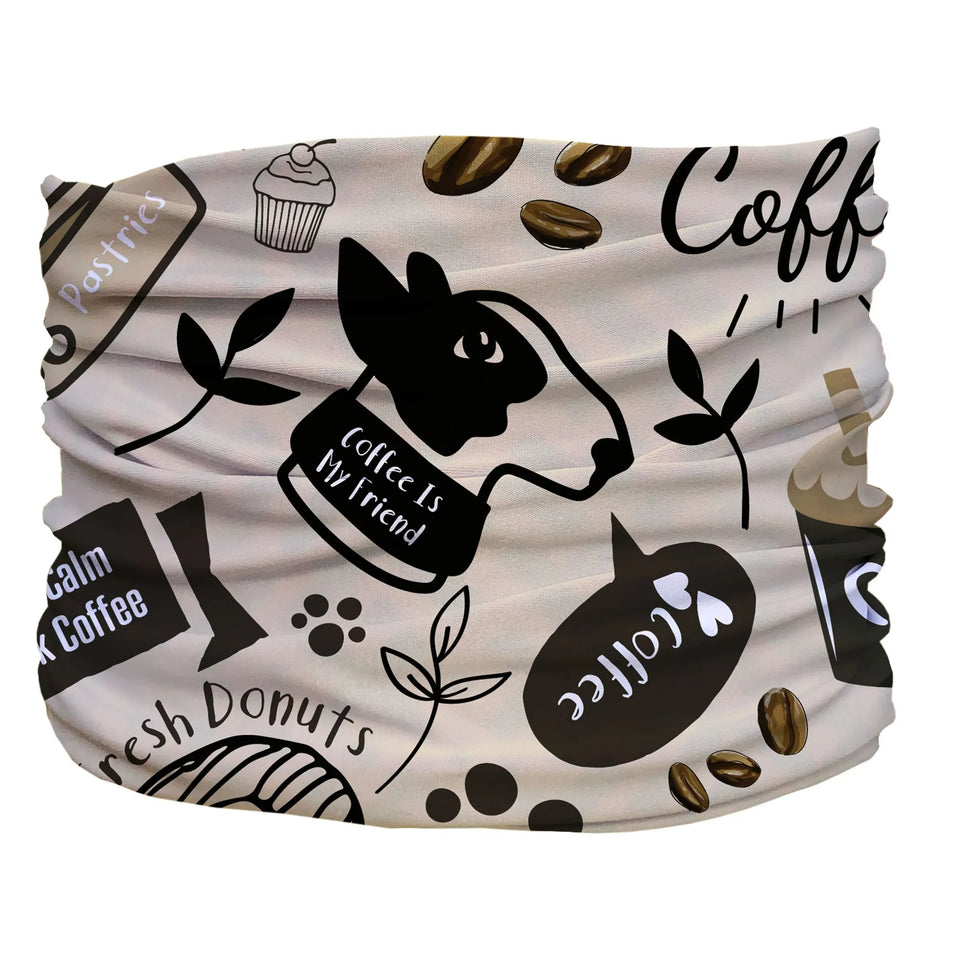 Caffeinated Canine Pup Scruff - Slip-On Dog Neck Scarf, Beige/XL, view 7