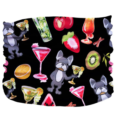 Happy Hour Pup Scruff Dog Neck Scarf by Pup Scruffs, Black,red,silver/TEENY