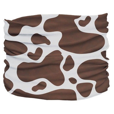 Cowhide Brown Pup Scruff - Slip-On Dog Neck Scarf, White,brown/TEENY