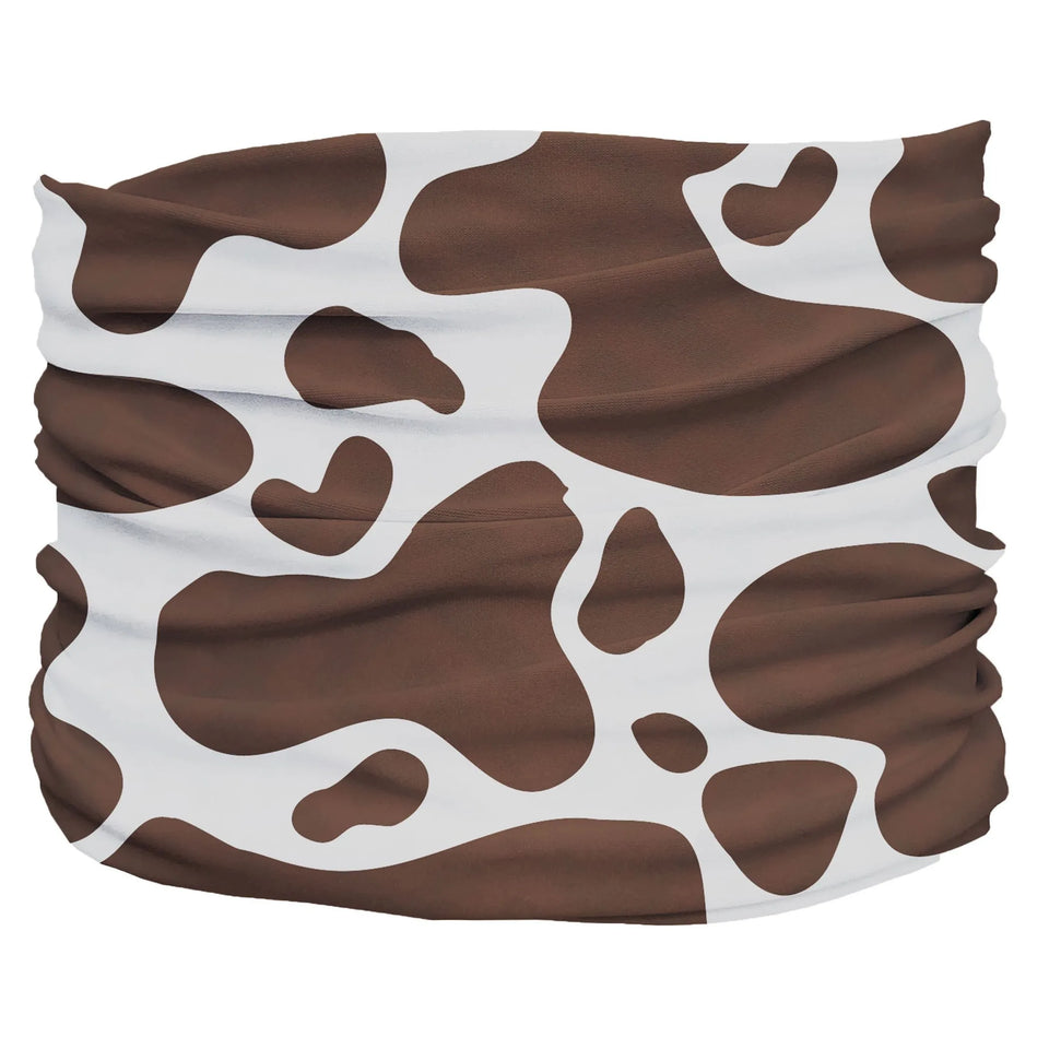 Cowhide Brown Pup Scruff - Slip-On Dog Neck Scarf, White,brown/SMALL, view 4