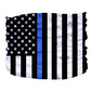 Thin Blue Line Pup Scruff featuring a stylized black and white American flag with a blue stripe design