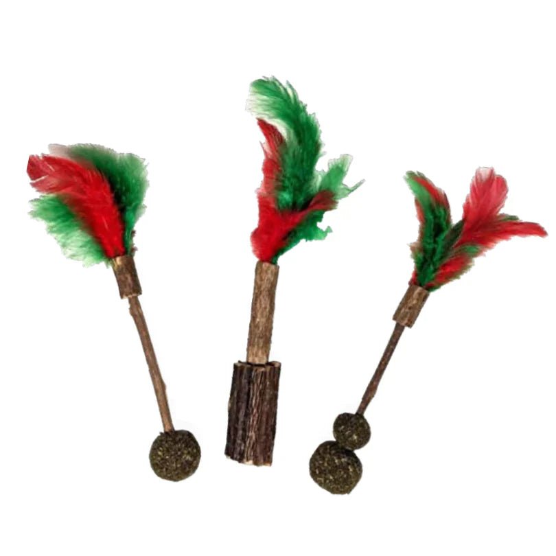 Spot Holiday Silver Vine Cat Corded Stick Cat Toy - Assorted