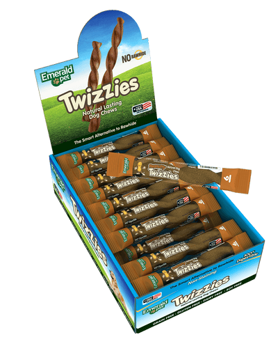 Emerald Pet Peanutty Twizzies Dog Treat Peanut Butter 6 in 30-Count