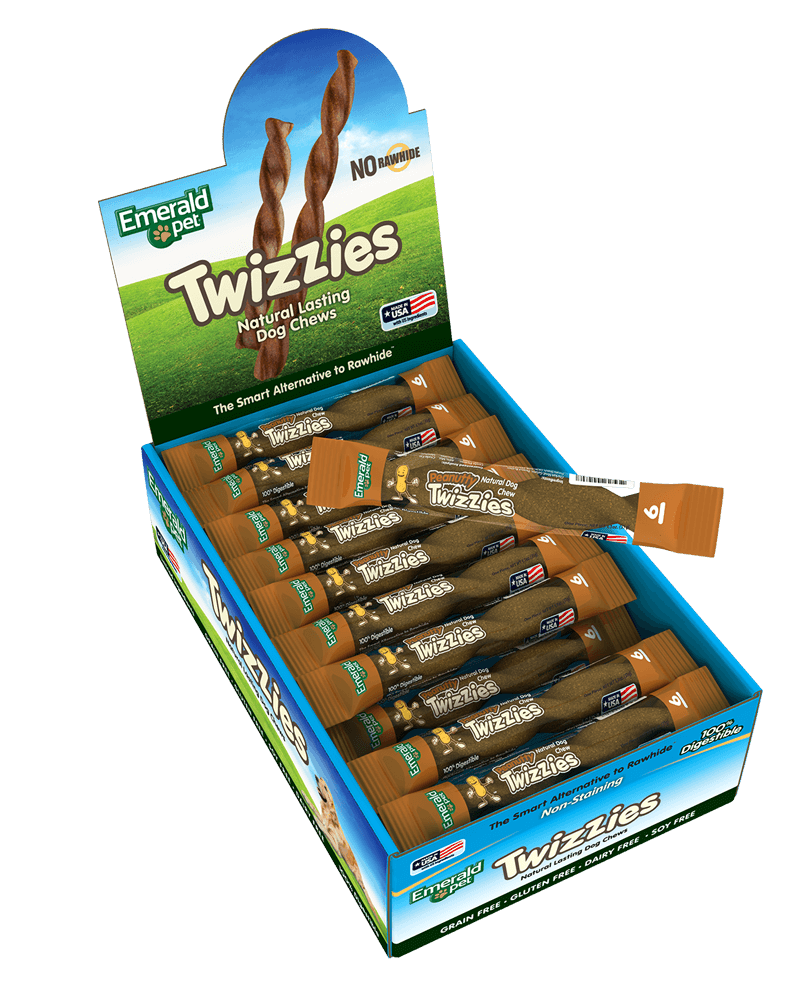 Emerald Pet Peanutty Twizzies Dog Treat Peanut Butter 6 in 30-Count