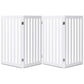 FastFurnishings Folding 4-Panel Dog Gate - White Wood Finish Pet Barrier for Indoor Use