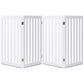 Folding 4-Panel Dog Gate Pet Fence in White Wood Finish