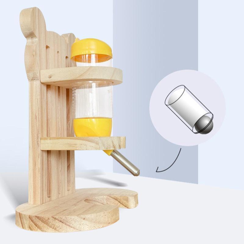 Adjustable Height Wooden Hamster Water Dispenser.
