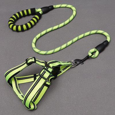 Adjustable Nylon Dog Leash With Chest Harness - Pets Perfect