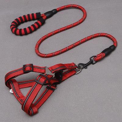 Adjustable Nylon Dog Leash With Chest Harness - Pets Perfect