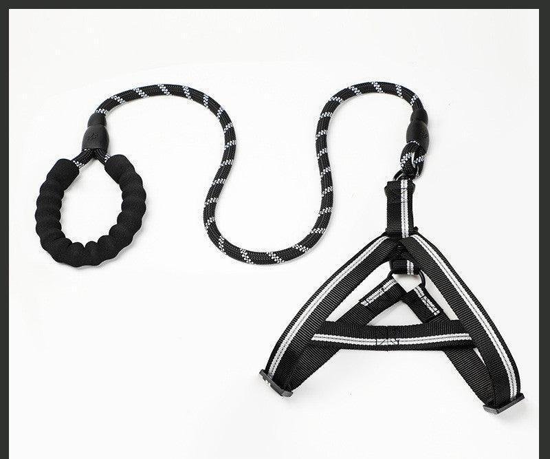Adjustable Pet Leash And Chest Strap Set With Reflective And Strengthened Design - Pets Perfect