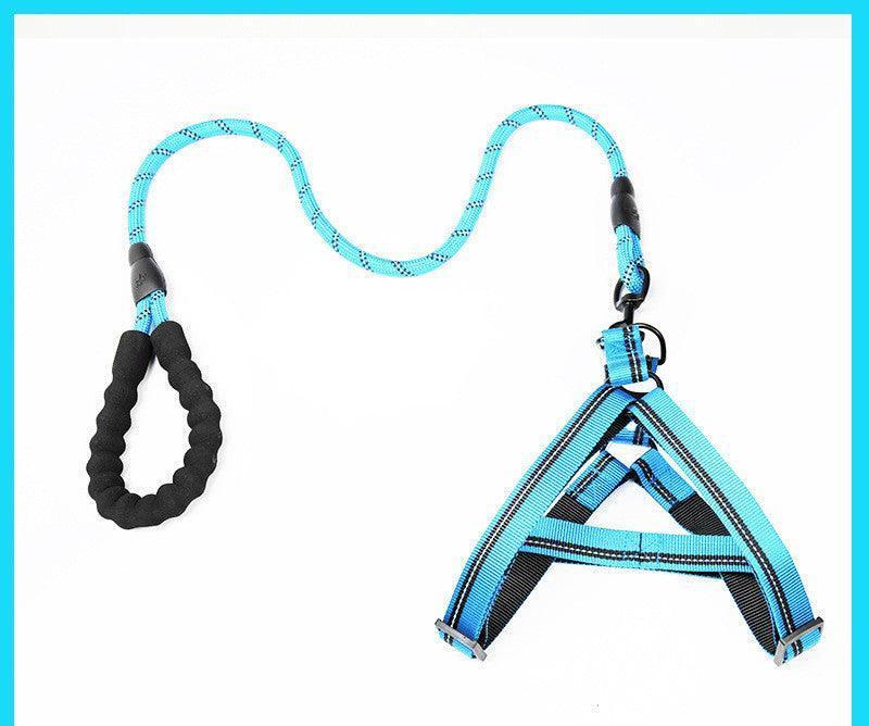 Adjustable Pet Leash And Chest Strap Set With Reflective And Strengthened Design - Pets Perfect