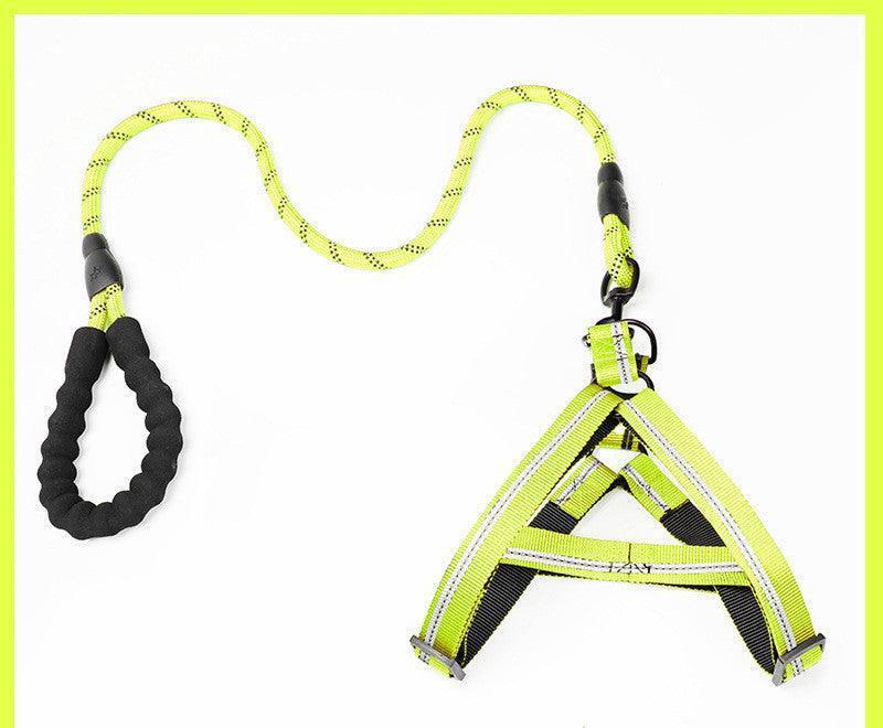 Adjustable Pet Leash And Chest Strap Set With Reflective And Strengthened Design - Pets Perfect