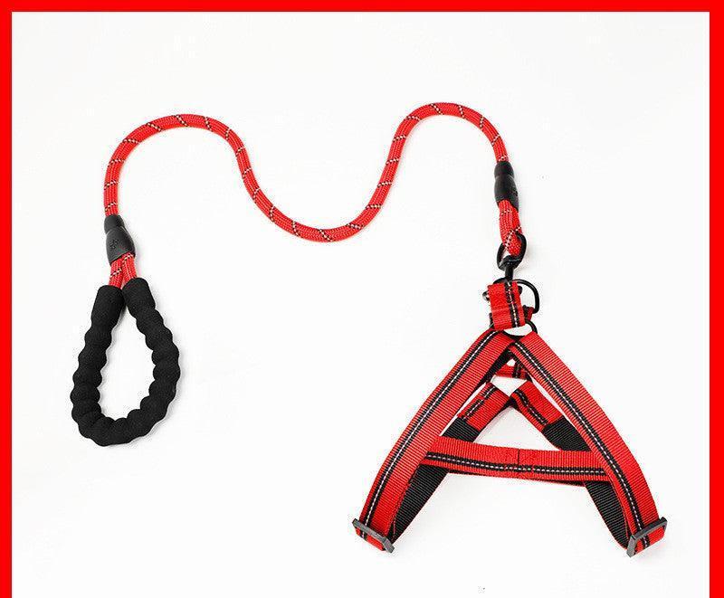Adjustable Pet Leash And Chest Strap Set With Reflective And Strengthened Design - Pets Perfect