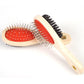 Wooden Handle Dual-Sided Pin Brush & Comb - 2-in-1 Grooming Tool for Dogs