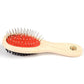 Wooden Handle Dual-Sided Pin Brush & Comb - 2-in-1 Grooming Tool for Dogs