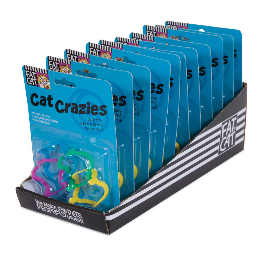 FAT CAT Cat Crazies Cat Toy Green, Blue, Red, Yellow, 4 ct