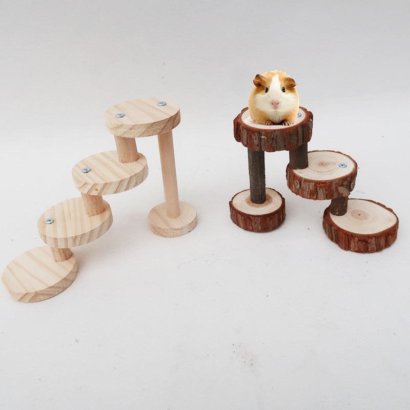 Wooden Spiral Staircase Toy for Hamsters Interactive Climbing - Pets Perfect