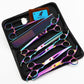 7 Inch Electroplating Color Pet Grooming Scissors - 5 - Piece Set - Pets Perfect