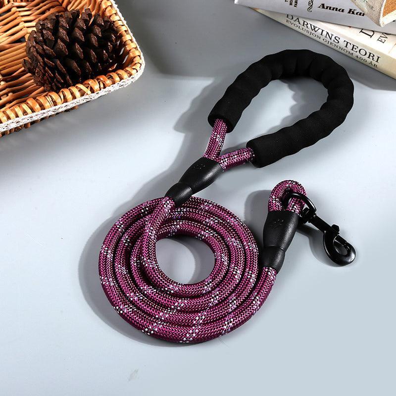 Nightglow Reflective Round Rope Dog Leash - Pets Perfect