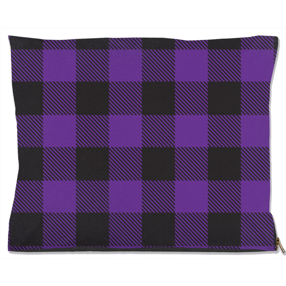 Buffalo Plaid Purple Dog Bed, Water Resistant/30x40 inch, view 3