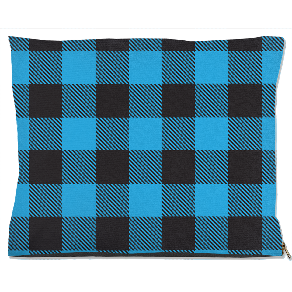 Buffalo Plaid Blue Dog Bed, Fleece/30x40 inch, view 4