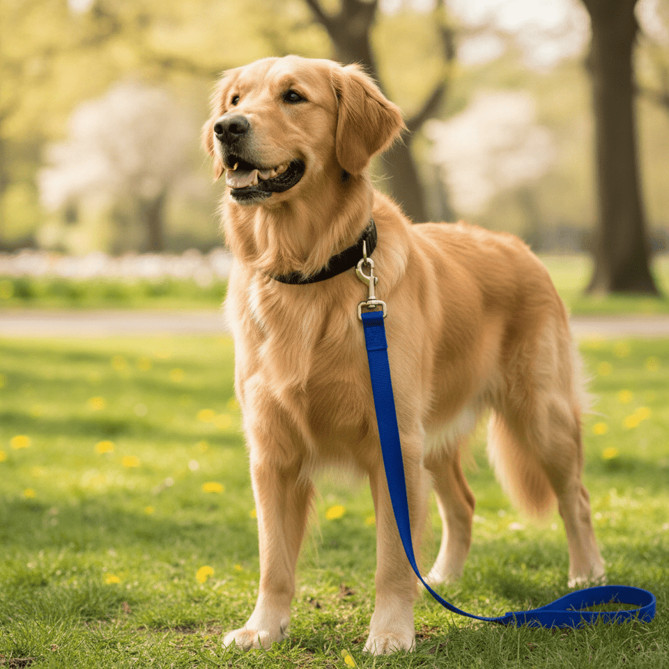 Coastal DoublePly Nylon Traffic Dog Leash Blue, 1 in x 24 in, view 2