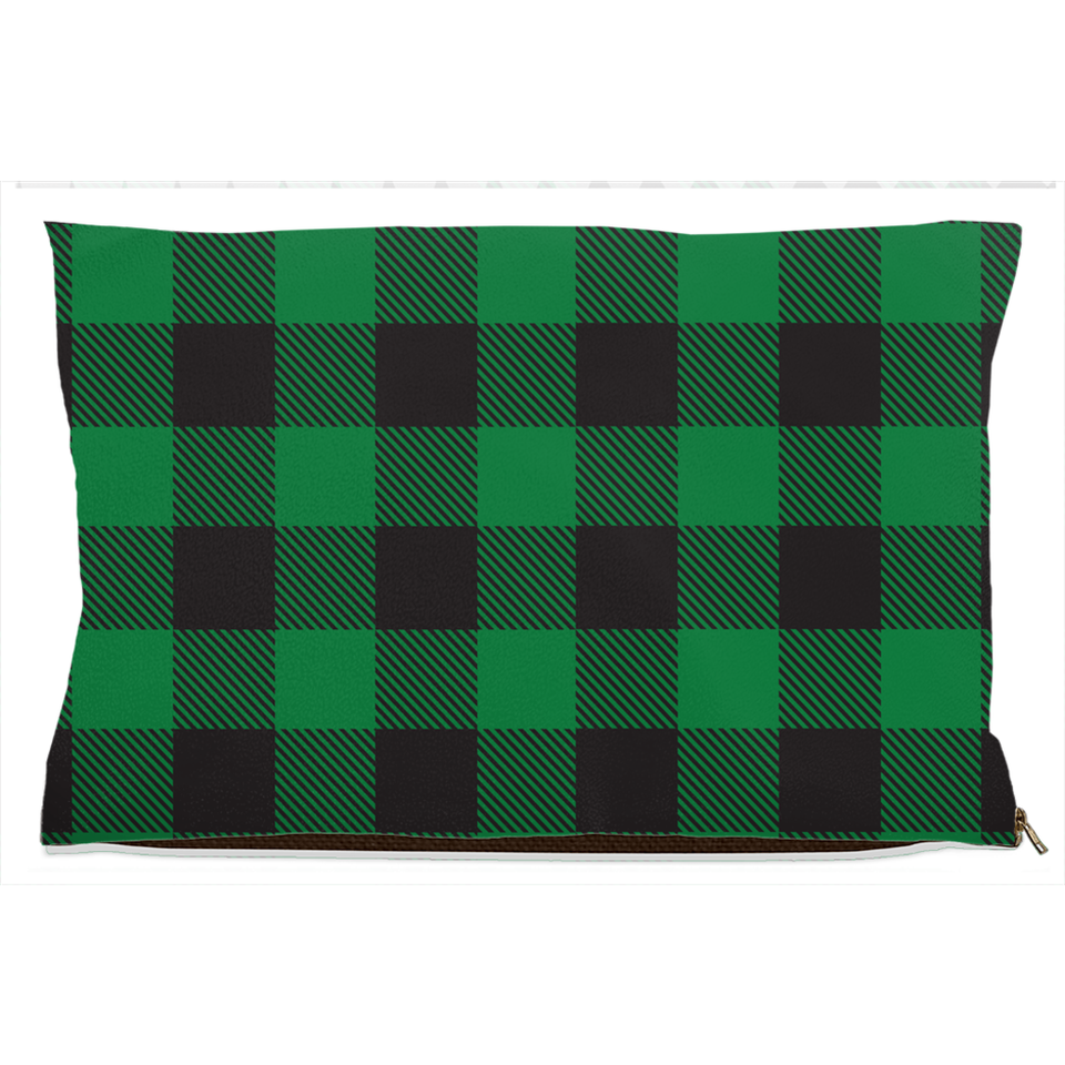 Buffalo Plaid Green Dog Bed, Water Resistant/40x50 inch, view 5