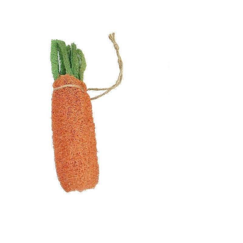 Natural Woven Loofah Carrot Toy - Eco - Friendly Chew Toy for Hamsters & Small Pets - Pets Perfect