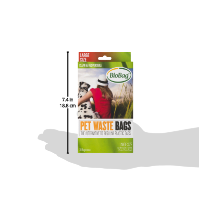 BioBag Large Dog Waste Bags with Handles - Eco-Friendly & Biodegradable (12 Boxes, 35 Bags Each)