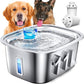 LESOTC 3 - Gallon Stainless Steel Dog Water Fountain with Visible Water Level Window - Pets Perfect
