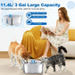 LESOTC 3 - Gallon Stainless Steel Dog Water Fountain with Visible Water Level Window - Pets Perfect