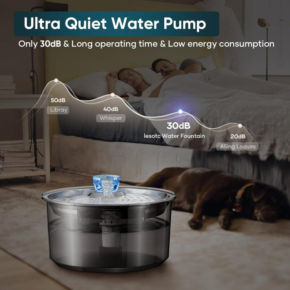 LESOTC 2.6-Gallon Stainless Steel Dog & Cat Water Fountain - 10 Large, view 3