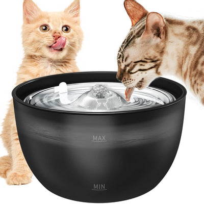 102 oz/3 Large Cat Water Fountain Stainless Steel Tray Automatic Water